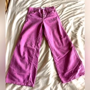 Zara Girls Pink Wide Leg Hi-Waisted jeans